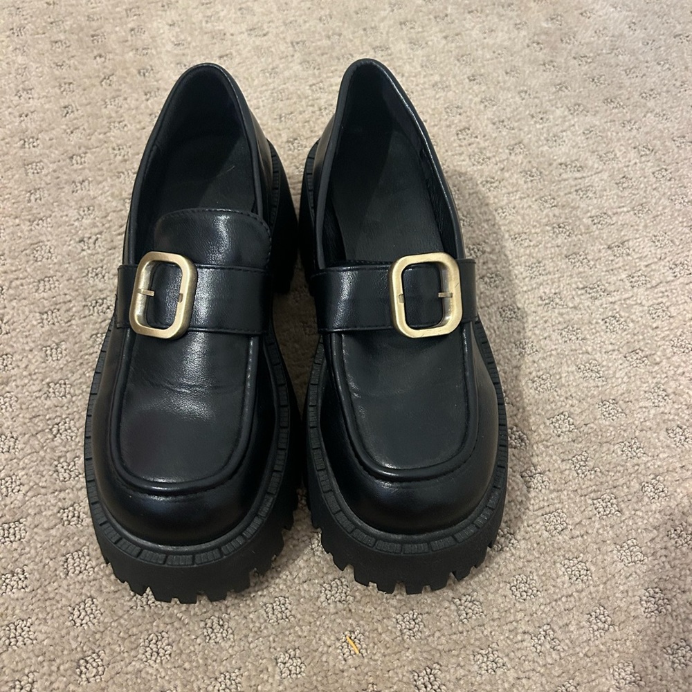 black loafers